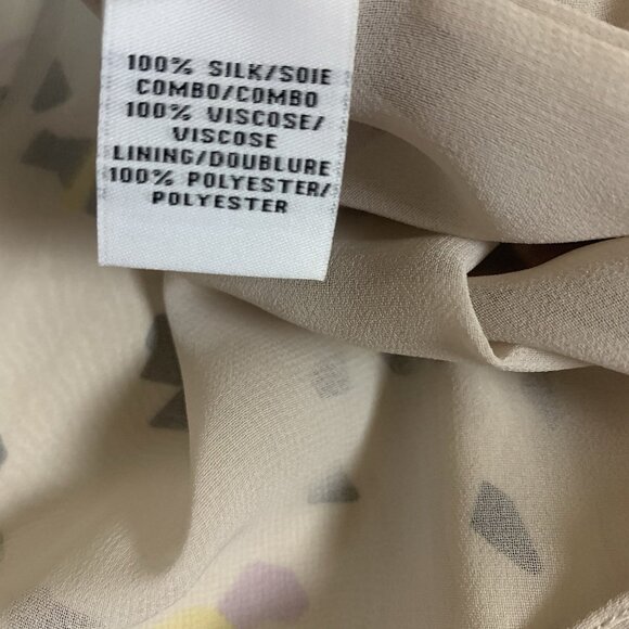 Diane Von Furstenberg Silk Pleated Abstract Print Skirt Yellow 0 - Picture 4 of 4